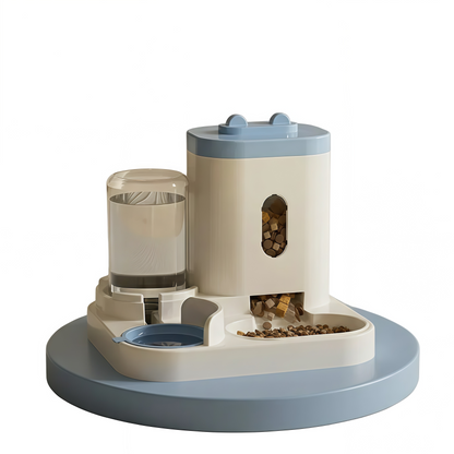 Comedero Automático 2-en-1 con Fuente de Agua