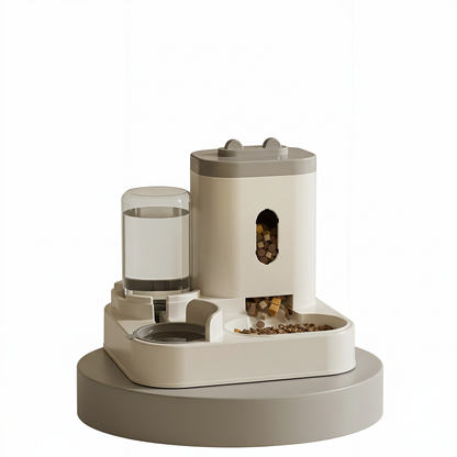 Comedero Automático 2-en-1 con Fuente de Agua