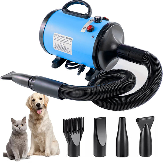 Secador Profesional para Mascotas 2800W – Soplador de Grooming Ultra Silencioso para Perros y Gatos